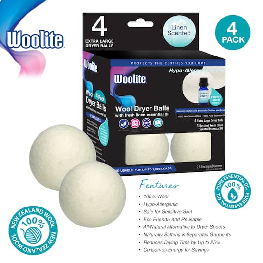 Woolite® Wool Dryer Balls and Fresh Linen Essential Oil Kit